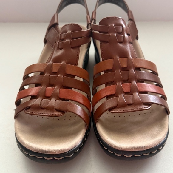 Clarks Lexi Bridge Summer Sandals in Tan Combi Leather 9.5 - Picture 6 of 10